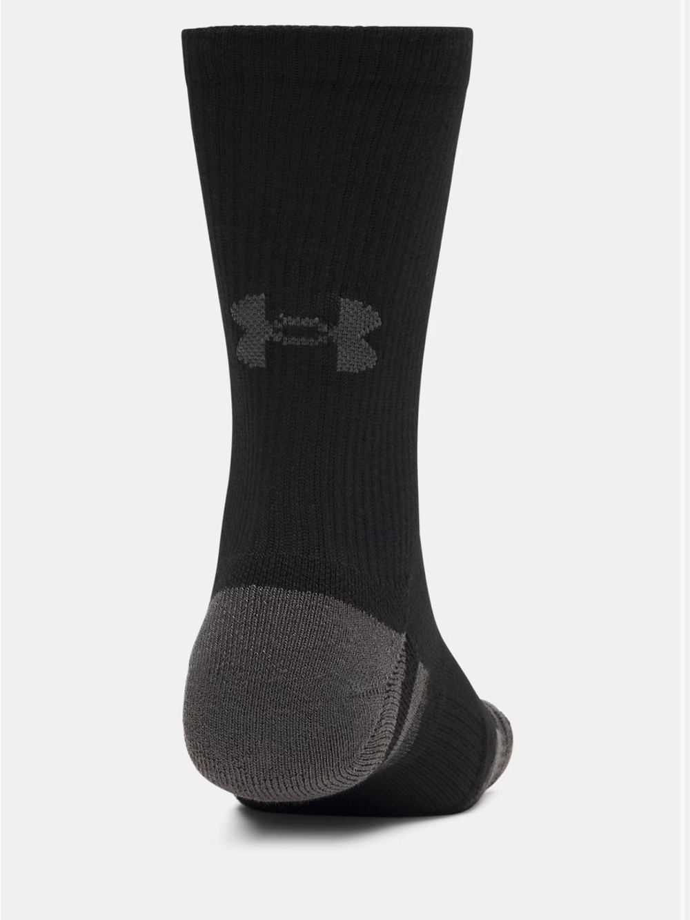 Under Armour Black Crew Socks with Gray Heel and Logo